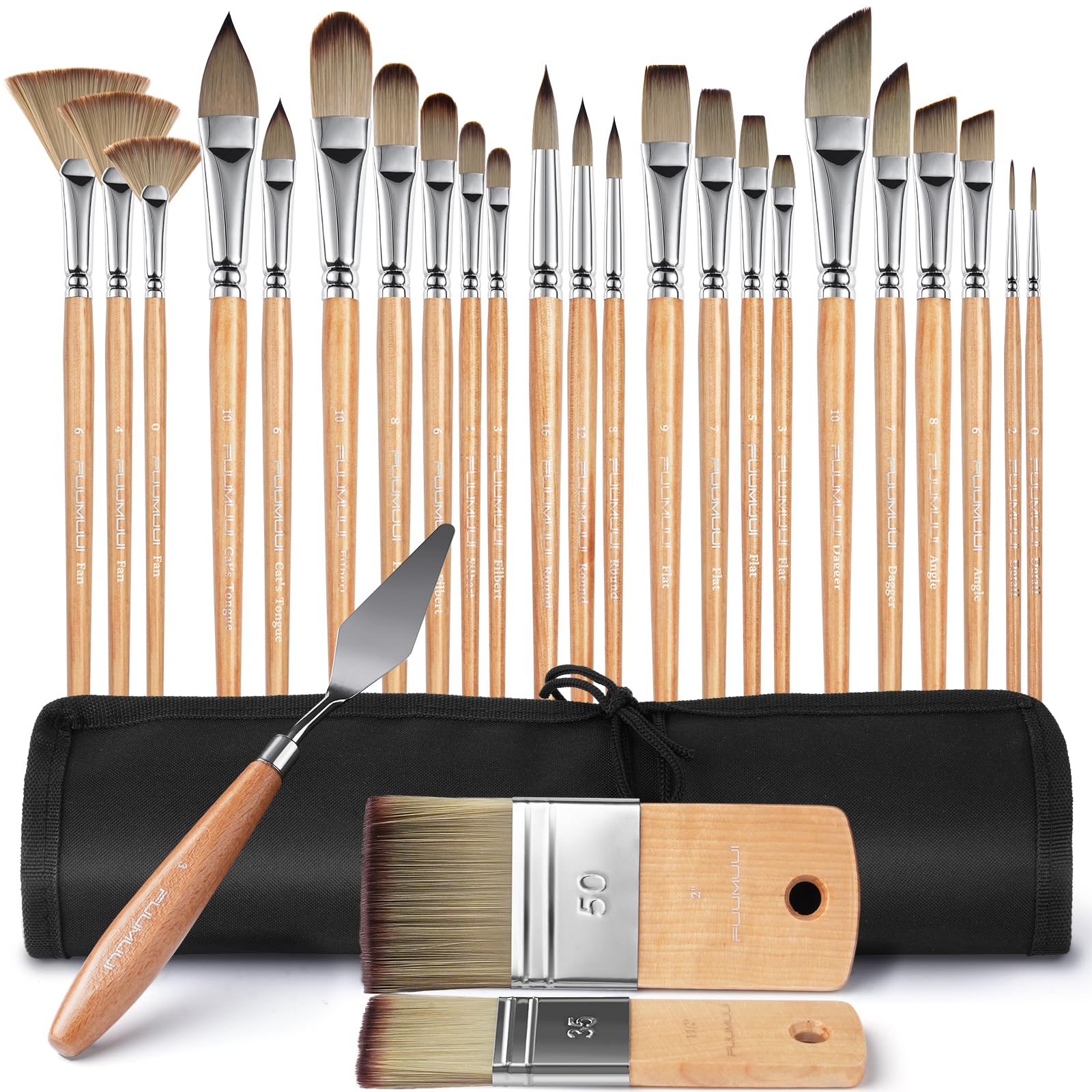 Amazon.com: Fuumuui 26pcs Paint Brushes, Professional Acrylic